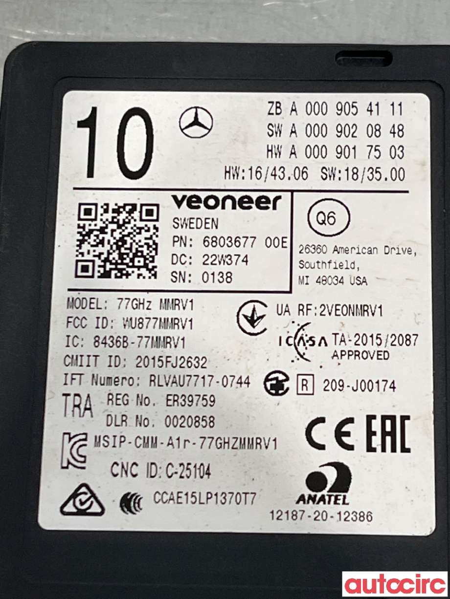 Sensor radar til Mercedes EQC 2019-->>  (MERCEDES|A0009054111)