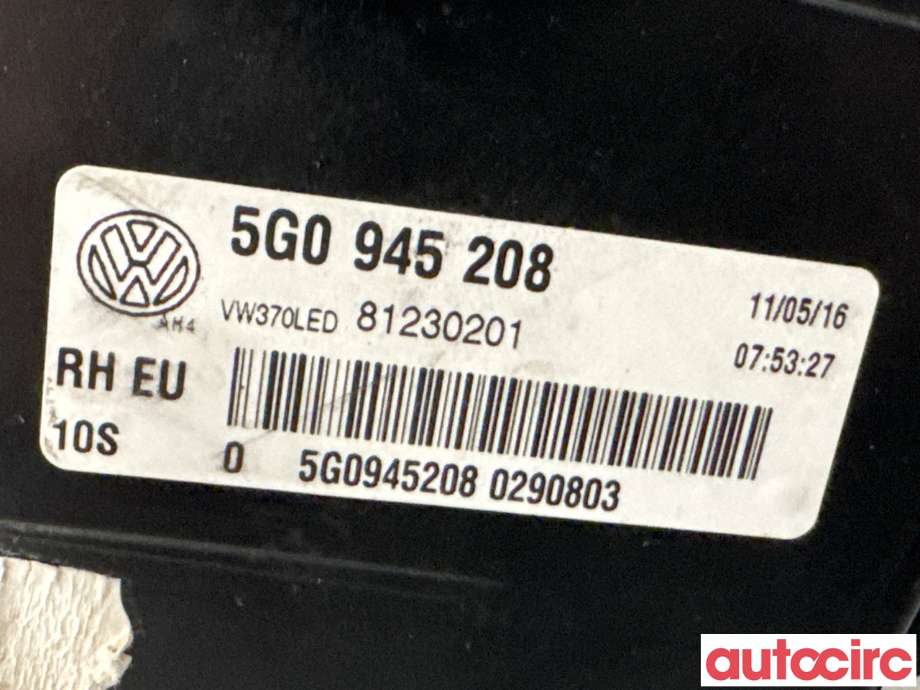 Baklykt høyre til VW e-Golf 2014-2017 (Fase 1) (VOLKSWAGEN|5G0945208|81230201)