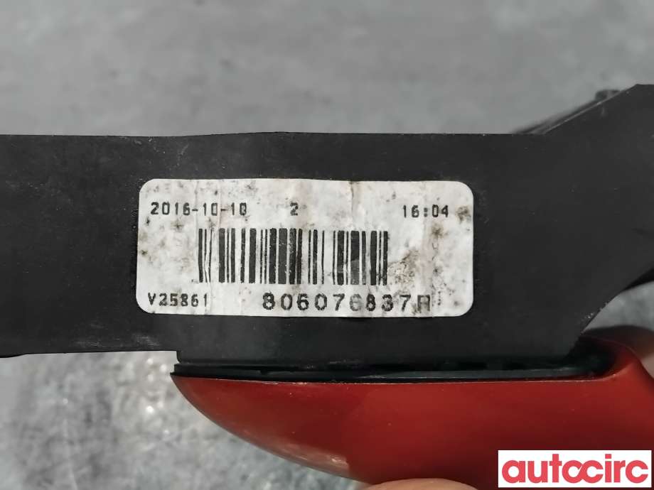Dørhåndtak utv venstre bak til Renault Captur 2013-2020 (Type I)  (RENAULT|NO NR||806076837R)