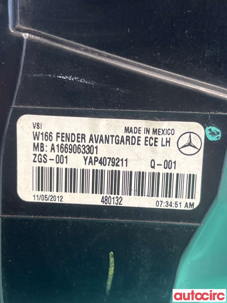 Baklykt venstre til Mercedes ML 2011-2015 (Fase 1) (W166) (W166) (MERCEDES|A1669063301)