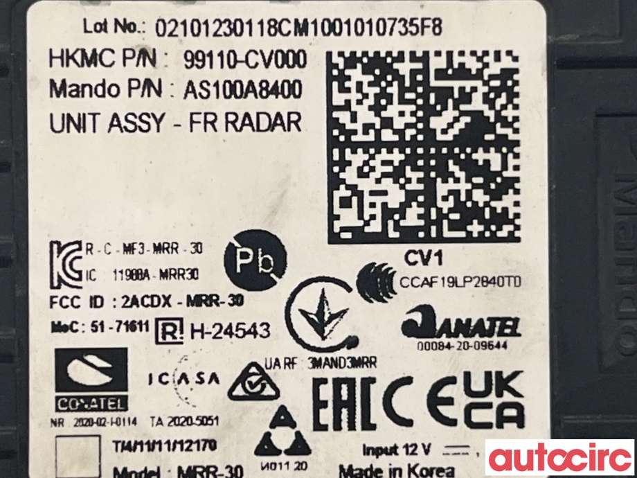 Sensor radar til Kia EV6 2021-->> (KIA|99110CV000)