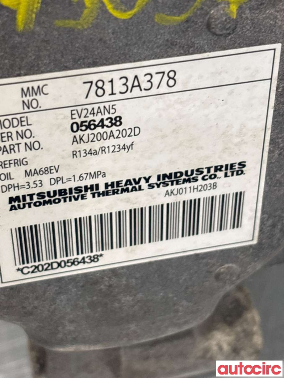 Aircondition kompressor til Mitsubishi Outlander 2015-->> (Type III, Fase 2)  (MITSUBISHI|7813A784||7813A378)