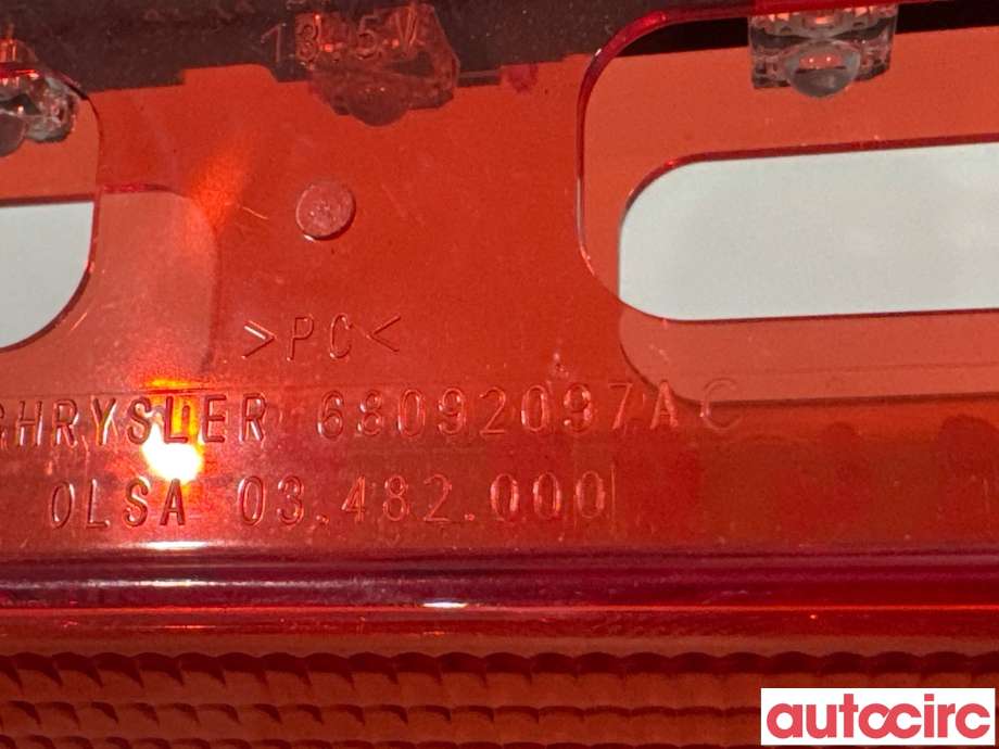 Baklykt bremselys bakrute til Fiat 500 2008-2020  (FIAT|NO NUMBER||68092097AC)