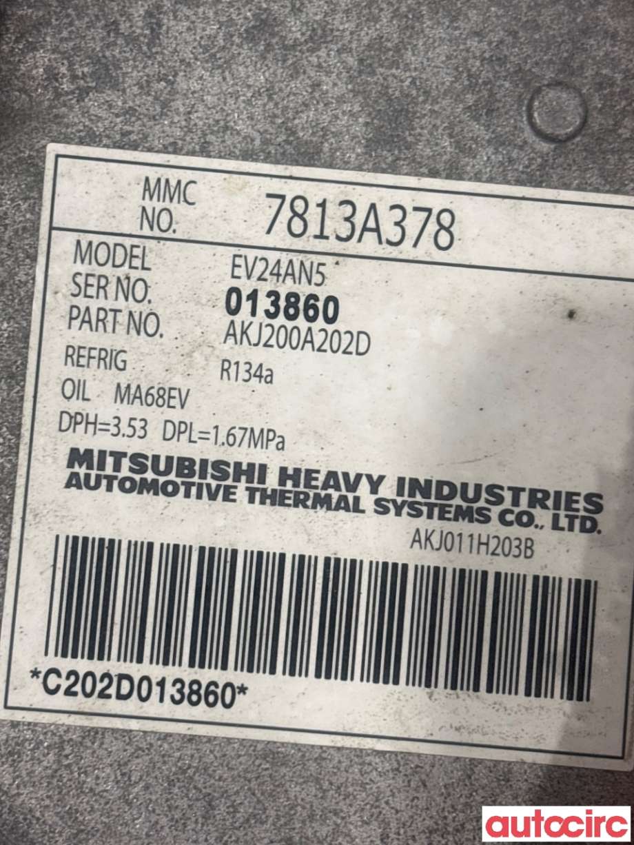 Aircondition kompressor til Mitsubishi Outlander 2015-->> (Type III, Fase 2)  (MITSUBISHI|7813A483||7813A378)