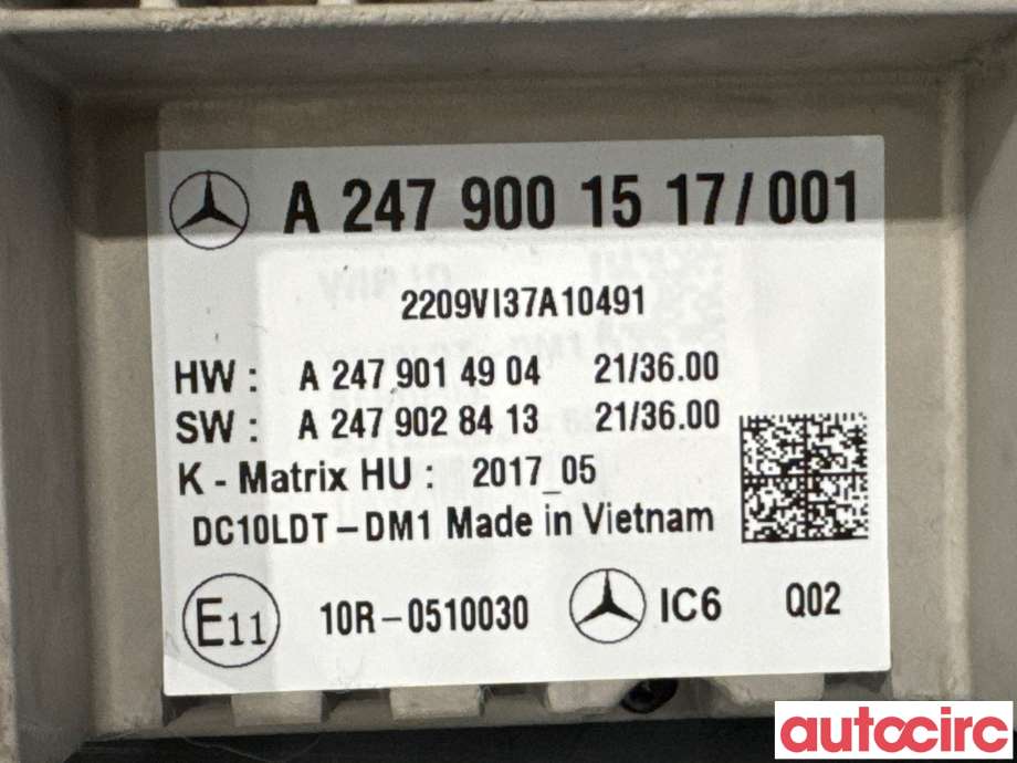 Instrumentpanel til Mercedes EQB 2022-->>  (MERCEDES|A2479001517|)