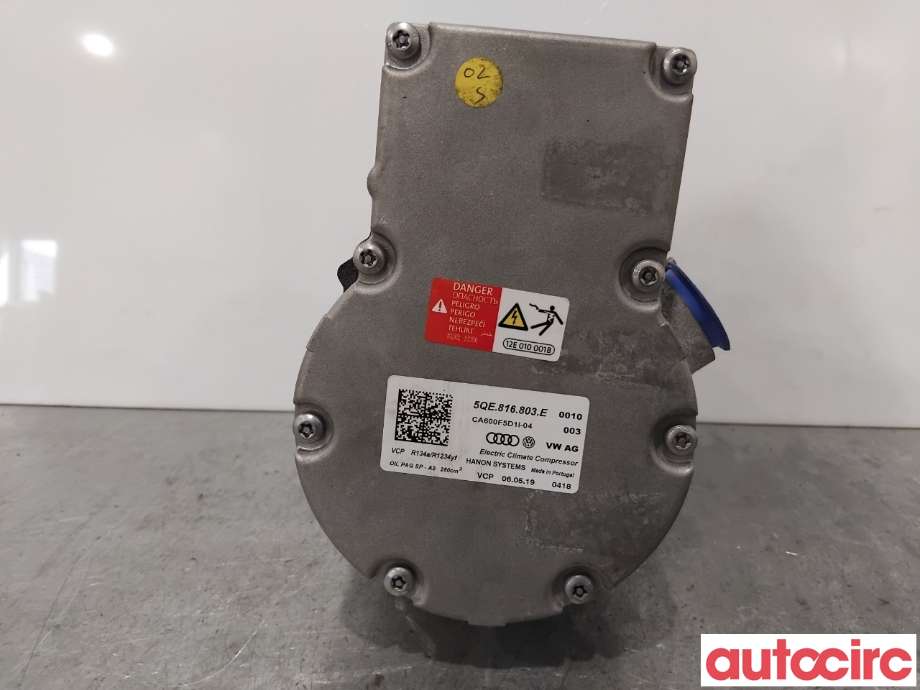 Aircondition kompressor til VW e-Golf 2017-2020 (Fase 2)  (VOLKSWAGEN|5QE816803E|CA600F5D1I-04|5QE816803K)