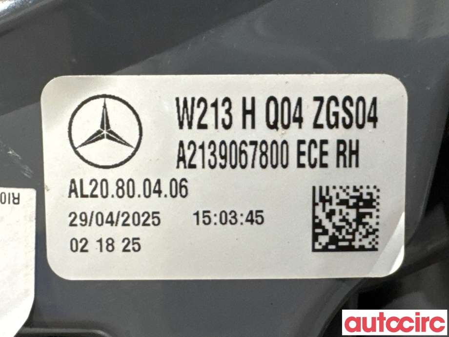 Baklykt høyre til Mercedes E-Klasse 2016-2023 (W213) (W213) (MERCEDES|A2139067800|)