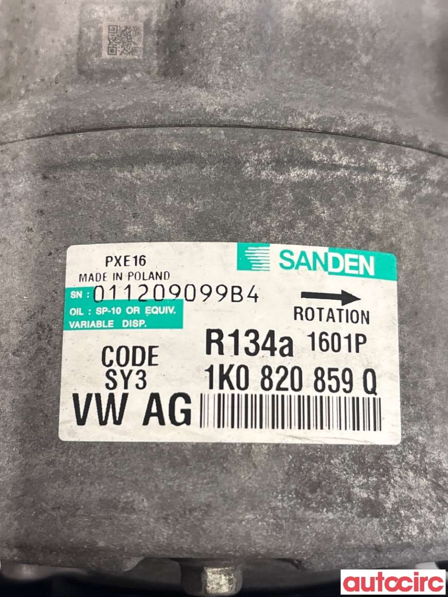 Aircondition kompressor til Škoda Superb 2008-2015 (Type II)  (SKODA|1K0820859QX|R134A|1K0820859Q)