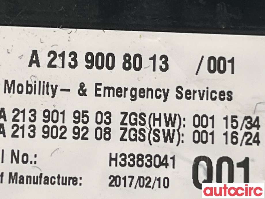 Styreenhet diverse til Mercedes B-Klasse 2011-2018 (W246) (W246) (MERCEDES|A2139008013)