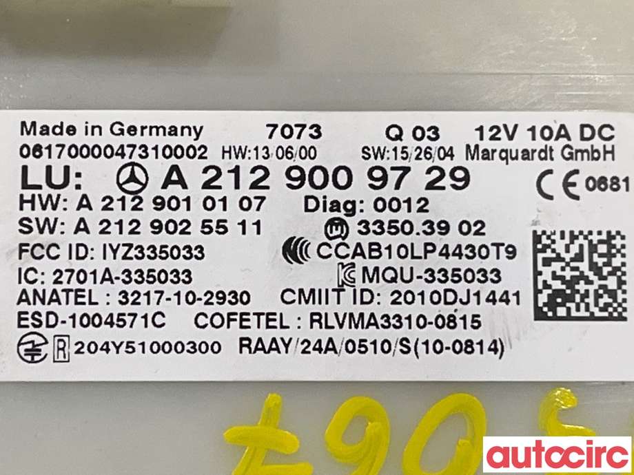 Styreenhet nøkkelfri/keyless til Mercedes B-Klasse 2011-2018 (W246) (W246) (MERCEDES|A2129009729)