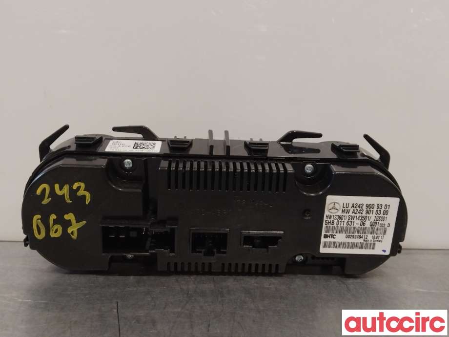 Varmeapparat betjening til Mercedes B-Klasse 2011-2018 (W246) (W246) (MERCEDES|A2429009301)