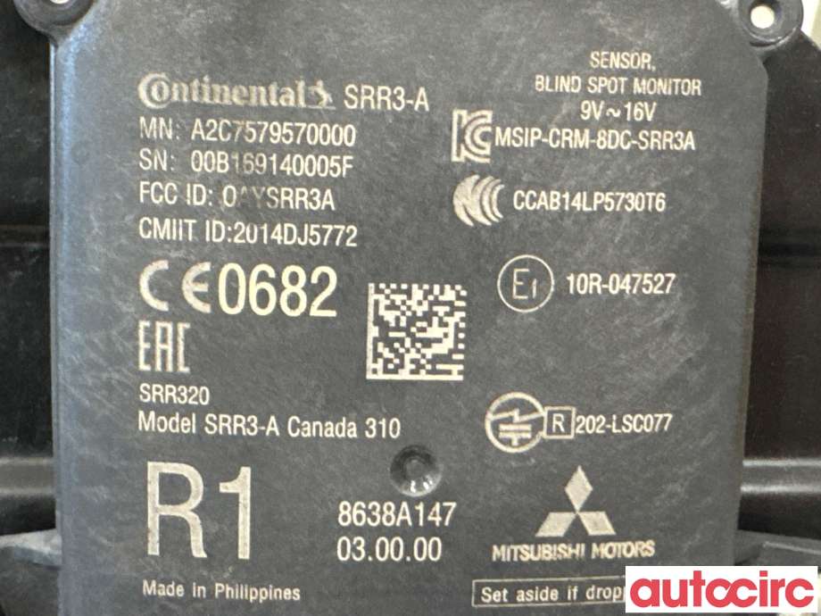 Sensor radar til Mitsubishi Outlander 2015-->> (Type III, Fase 2)  (MITSUBISHI|8638A147|A2C7579570000)