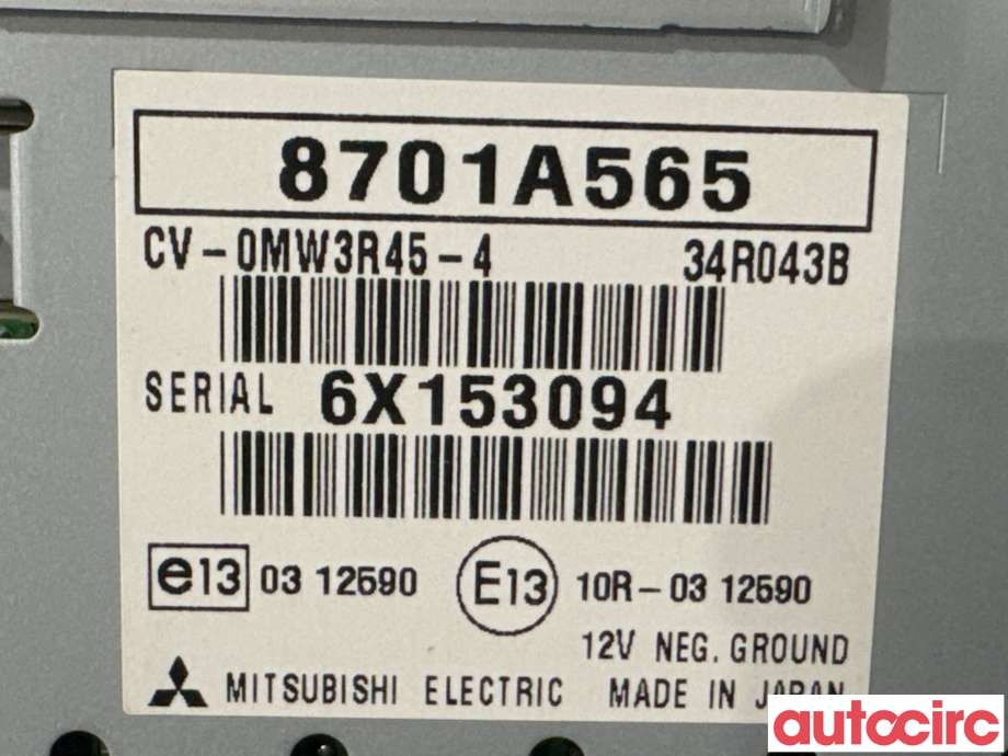 Bilstereo forsterker til Mitsubishi Outlander 2015-->> (Type III, Fase 2)  (MITSUBISHI|8701A565|CV-0MW3R45-4)