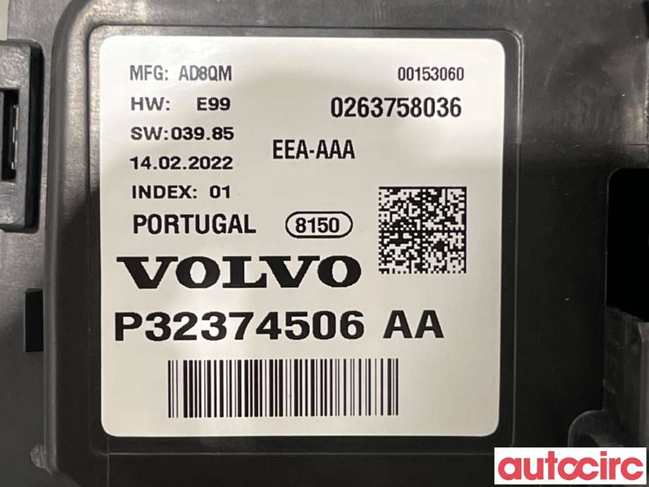 Instrumentpanel til Volvo XC40 2018-2024  (VOLVO|36003630|0263758036|32374506)