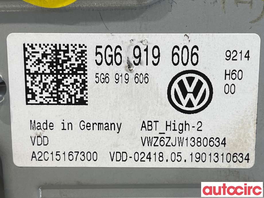 Multimedia display (MCU - Media Controller Unit) til VW e-Golf 2017-2020 (Fase 2)  (VOLKSWAGEN|5G6919606C|)