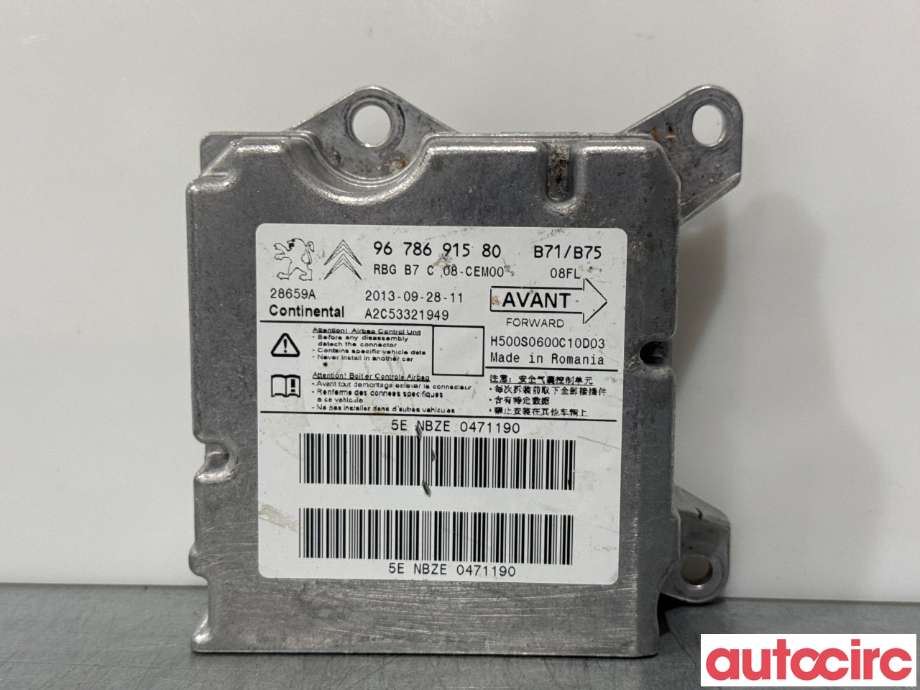 Airbag elektronikk til Citroën C4 2011-2017 (Type II) (CITROEN|9678691580|A2C53321949)