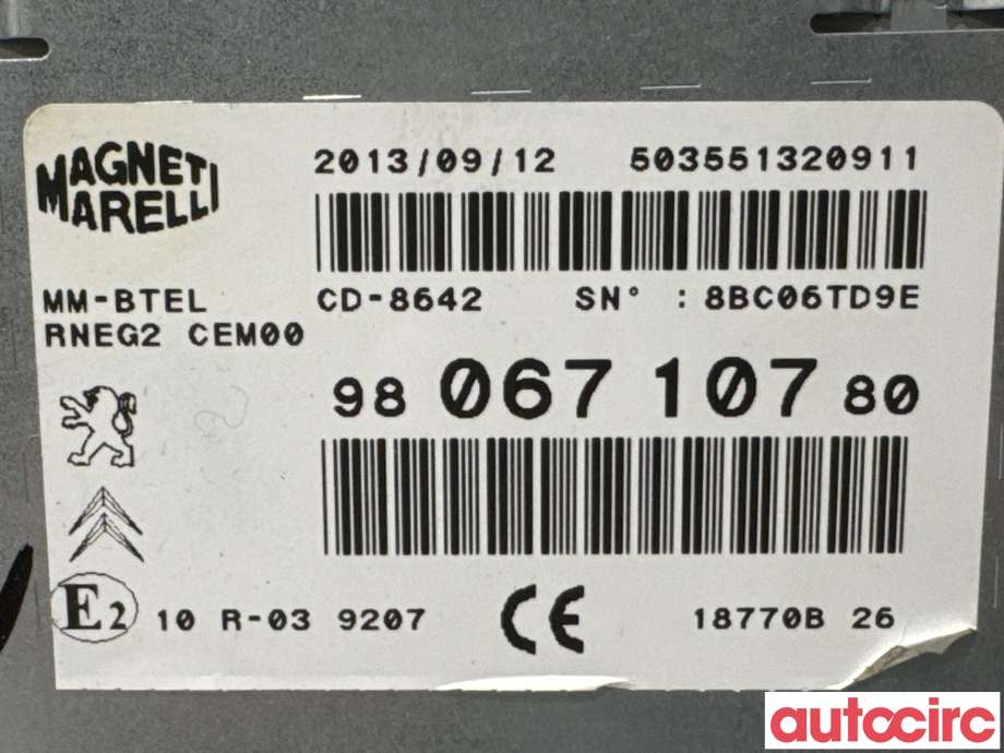 Bilstereo navigasjon til Citroën C4 2011-2017 (Type II)  (CITROEN|1611544480||1612424680)
