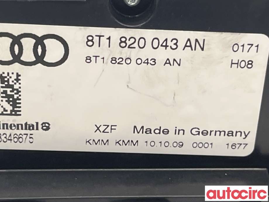 Varmeapparat betjening til Audi A5 2007-2016 (Type I)  (AUDI|8T1820043AH||8T1820043AN)