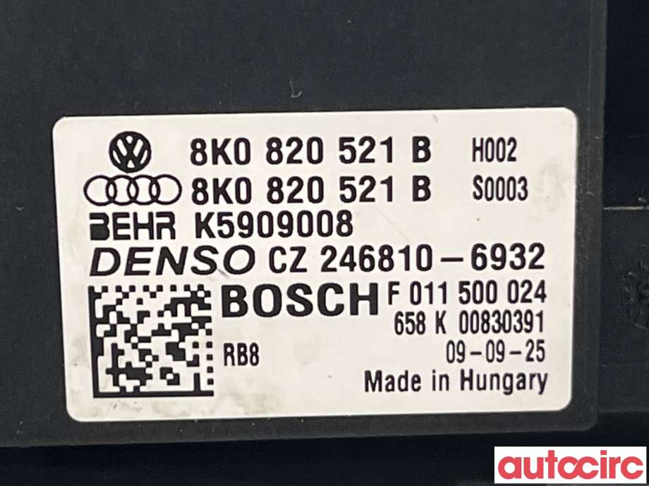 Varmeapparat motstand til Audi A5 2007-2016 (Type I)  (AUDI|8K0820521B)