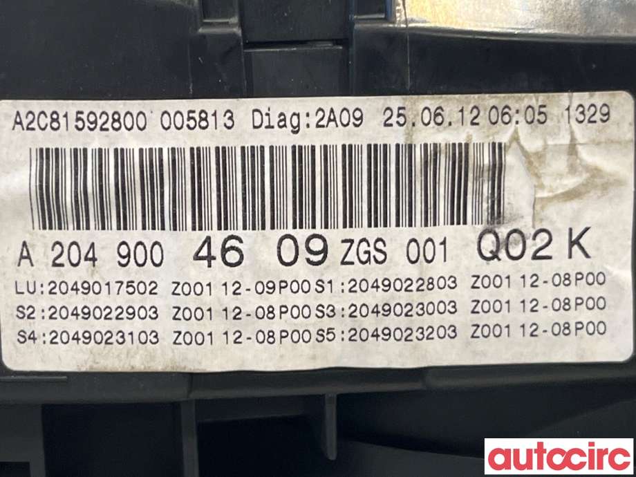 Instrumentpanel til Mercedes C-Klasse 2011-2014 (Fase 2) (W204) (W204) (MERCEDES|A2049004609)