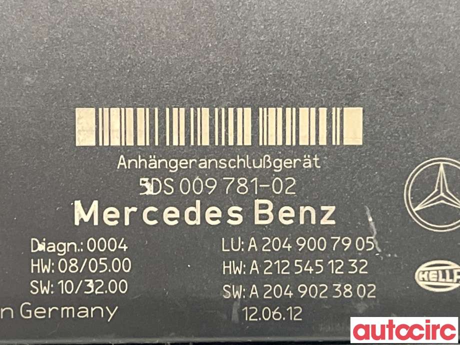 Styreenhet hengerfeste til Mercedes C-Klasse 2011-2014 (Fase 2) (W204) (W204) (MERCEDES|A2049007905|5DS009781-02|A2129007125)