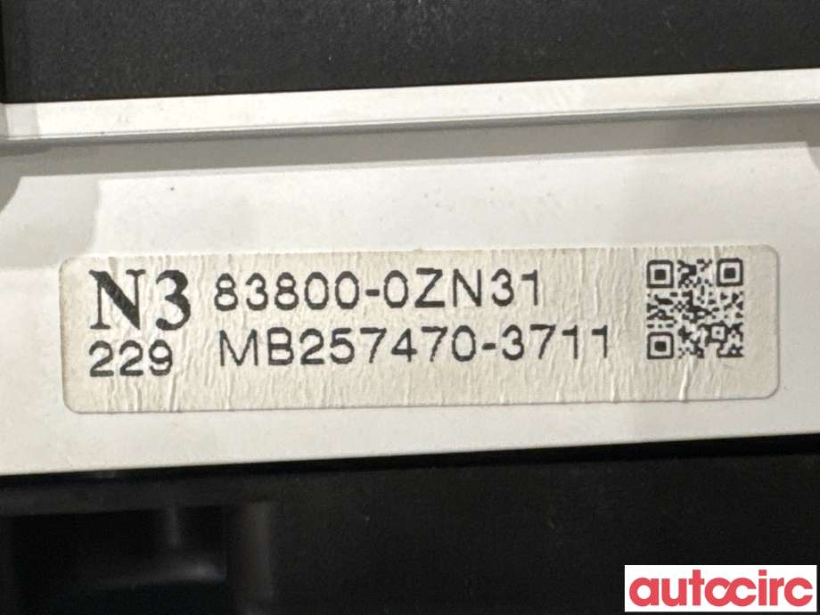 Instrumentpanel til Toyota Auris 2010-2012 (Type I, Fase 2)  (TOYOTA|838000ZN31|MB257470-3711|83800-0ZN31)
