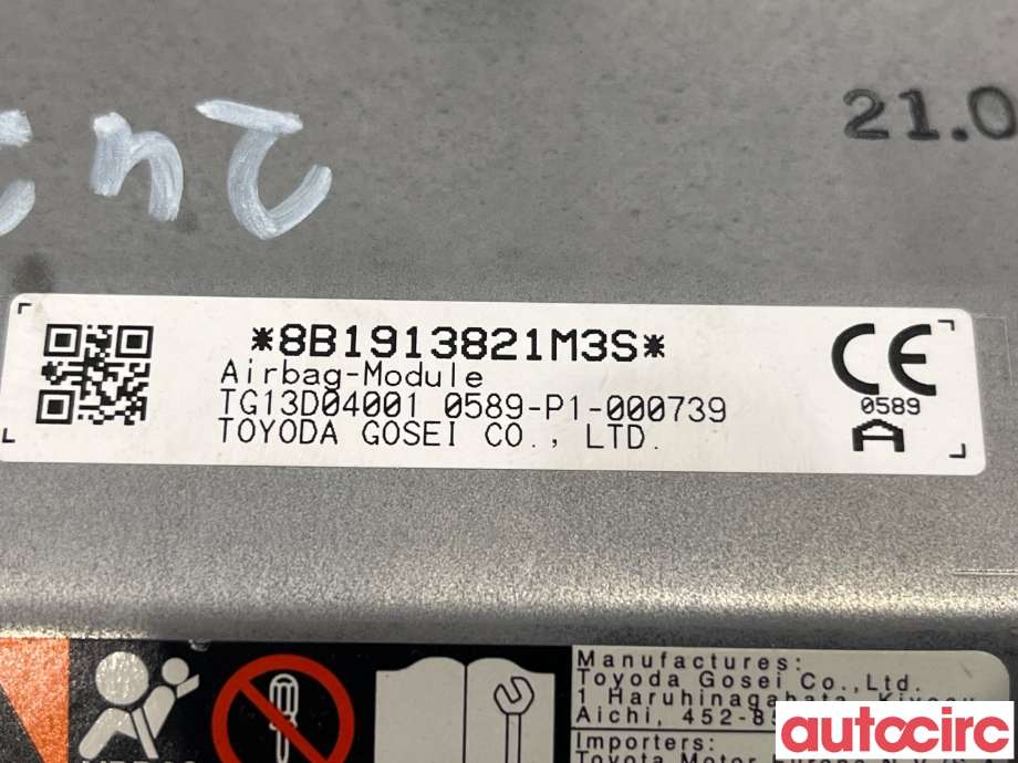 Airbag kne til Toyota Prius 2016-2023 (Type IV) (combi) (combi) (TOYOTA|7390047050C0|8B1913821M3S)