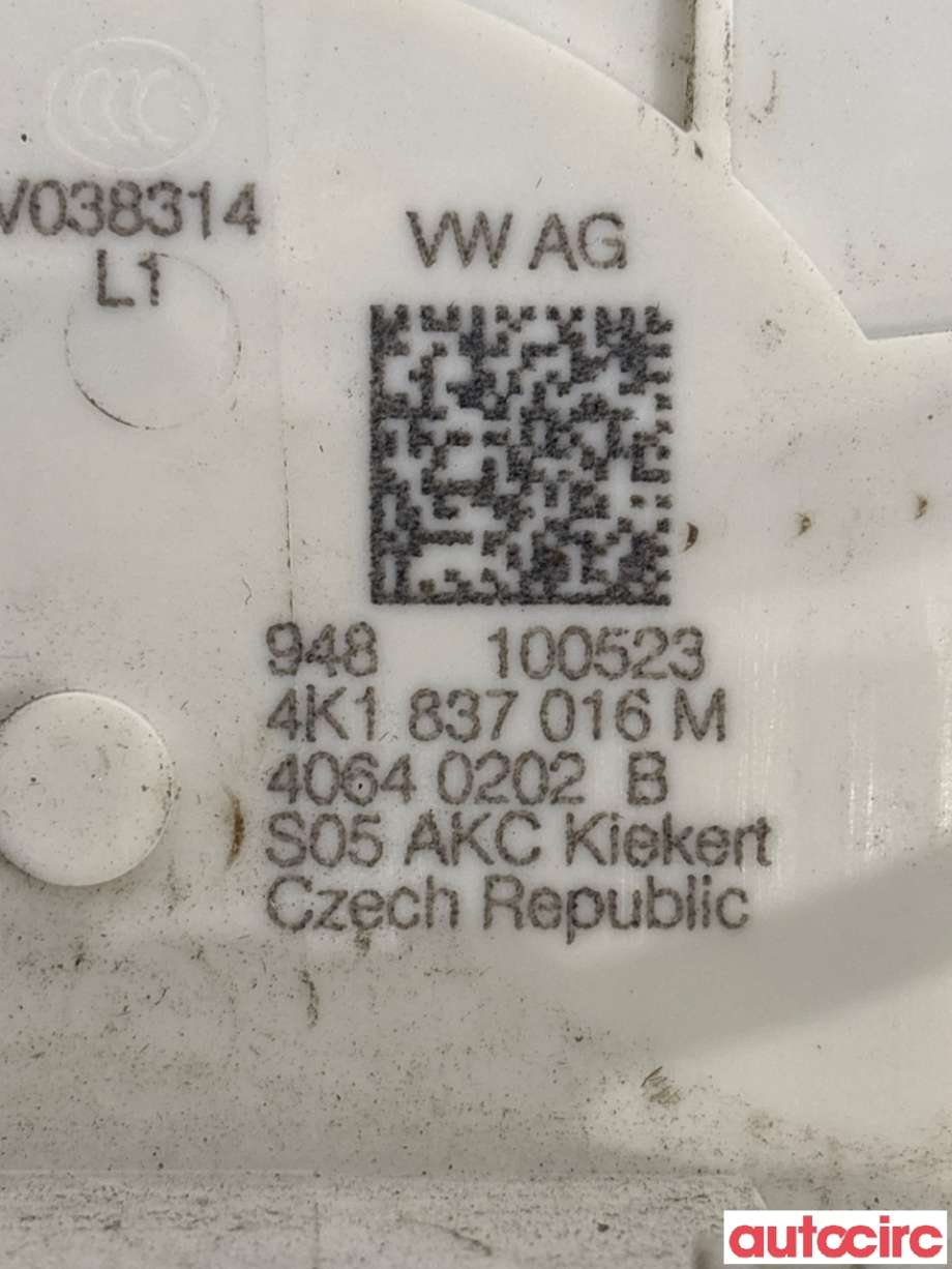 Låsekasse høyre foran til VW ID.4 2020-->>  (VOLKSWAGEN|4K1837016M|)