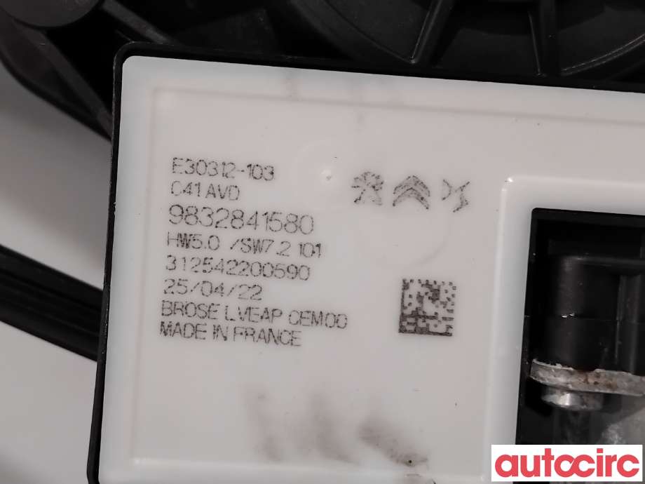 Ruteheis høyre foran til Citroën C4, Spacetourer 2019-->> (CITROEN|9832821580|E30312-103|9832841580)