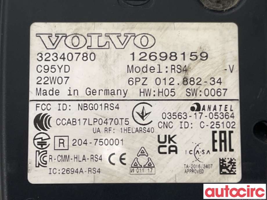 Sensor radar til Volvo XC40 2018-2024  (VOLVO|32340780|6PZ012882-34)