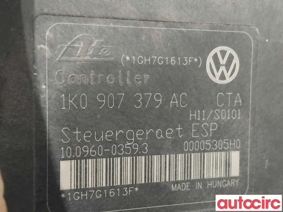 ABS sentral til Audi A3 2003-2008 (Type II, Fase 1)  (AUDI|1K0614517AE|100960-03593)