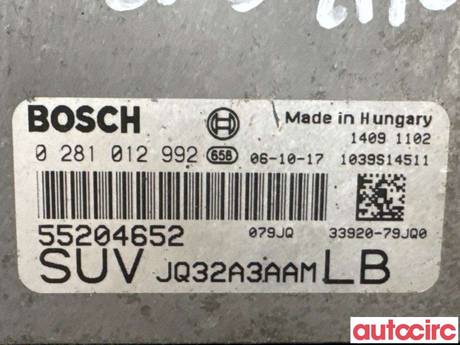Styreenhet motor til Suzuki SX4 2006-2009 (Type I, Fase 1)  (SUZUKI|33920-79JQ2|0281012992|33920-79JQ0)