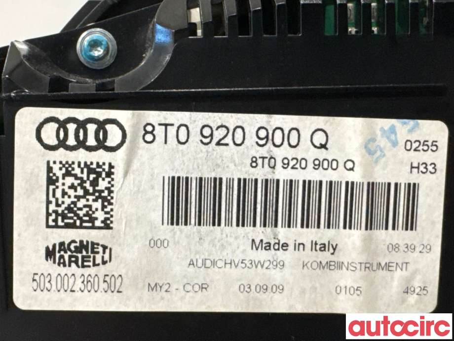 Instrumentpanel til Audi A5 2007-2016 (Type I)  (AUDI|8T0920900RX|503002360502|8T0920900R)