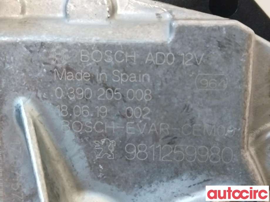 Viskermotor bakrute til Peugeot 3008 2016-->> (Type II)  (PEUGEOT|9811259980)