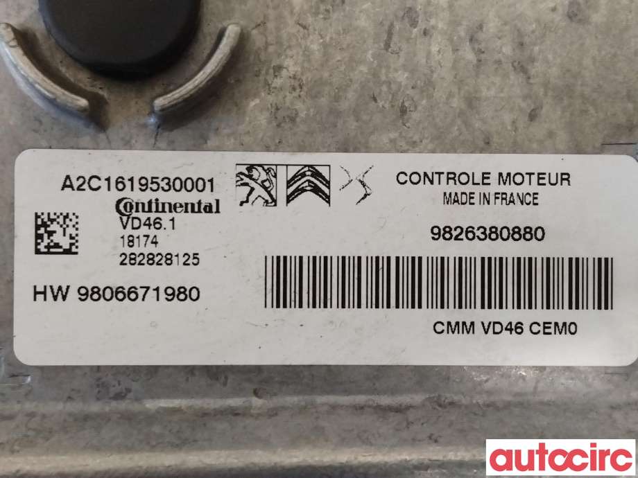 Styreenhet motor til Peugeot 3008 2016-->> (Type II)  (PEUGEOT|1617345380|9826380880)