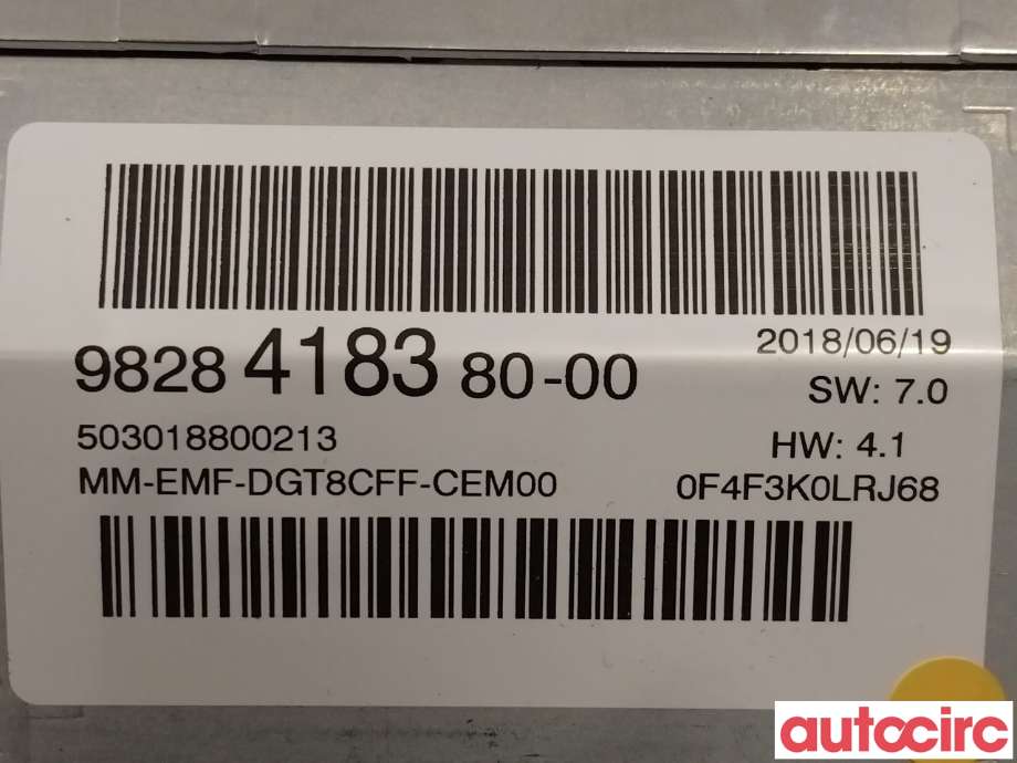 Multimedia display (MCU - Media Controller Unit) til Peugeot 3008 2016-->> (Type II)  (PEUGEOT|9828418380)