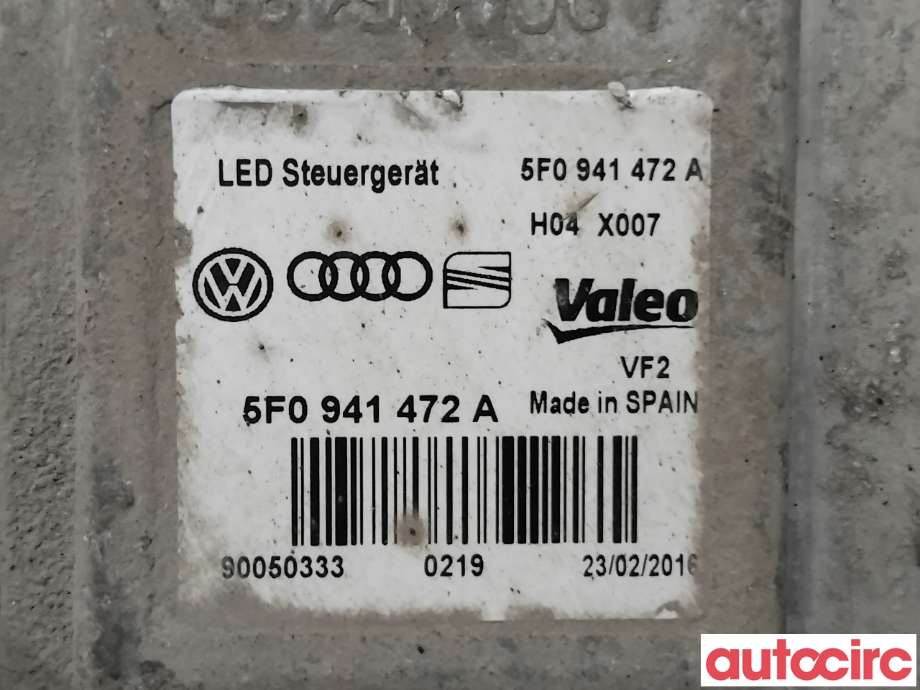 Styreenhet xenon/ballast til VW e-Golf 2014-2017 (Fase 1)  (VOLKSWAGEN|5F0941472A|90050333)