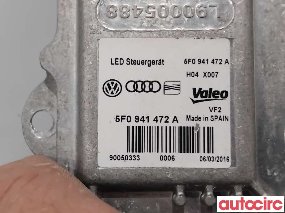 Styreenhet xenon/ballast til VW e-Golf 2014-2017 (Fase 1) (VOLKSWAGEN|5F0941472A|90050333)