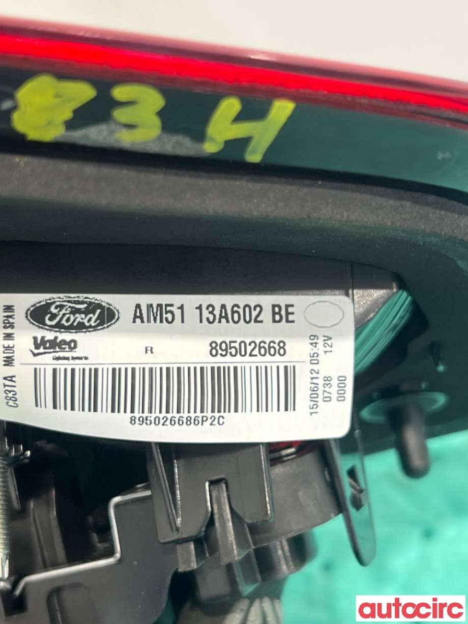 Baklykt høyre indre til Ford C-Max 2010-2015 (Type II, Fase 1) (FORD|1861698|AM5113A602BE)