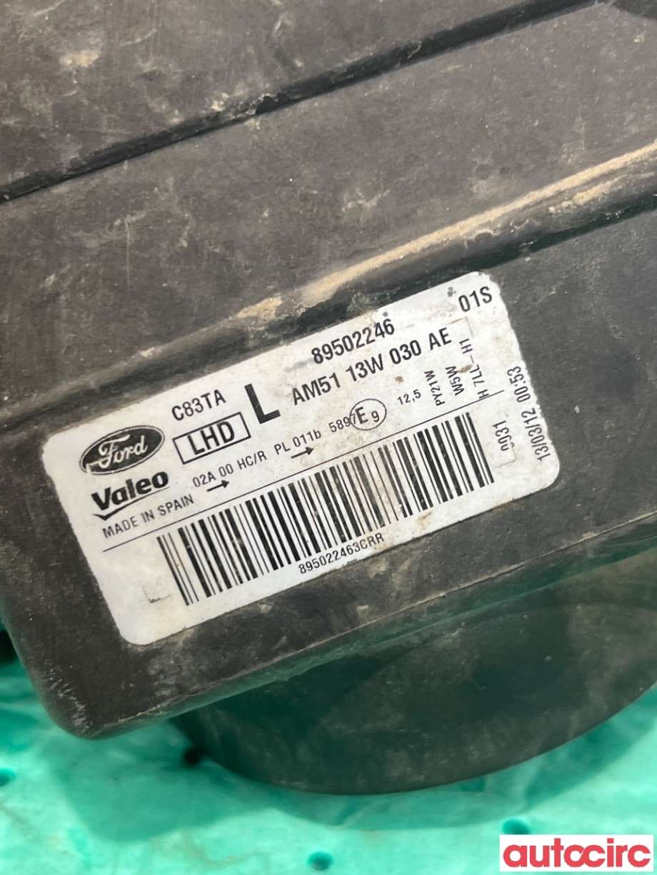 Frontlykt venstre halogen til Ford C-Max 2010-2015 (Type II, Fase 1) (FORD|1787130|AM51-13W030-AE)