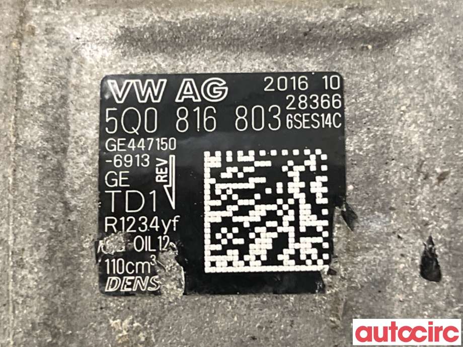 Aircondition kompressor til VW Touran 2015-2021 (Type II) (VOLKSWAGEN|5Q0816803D|447150-6913|5Q0816803)