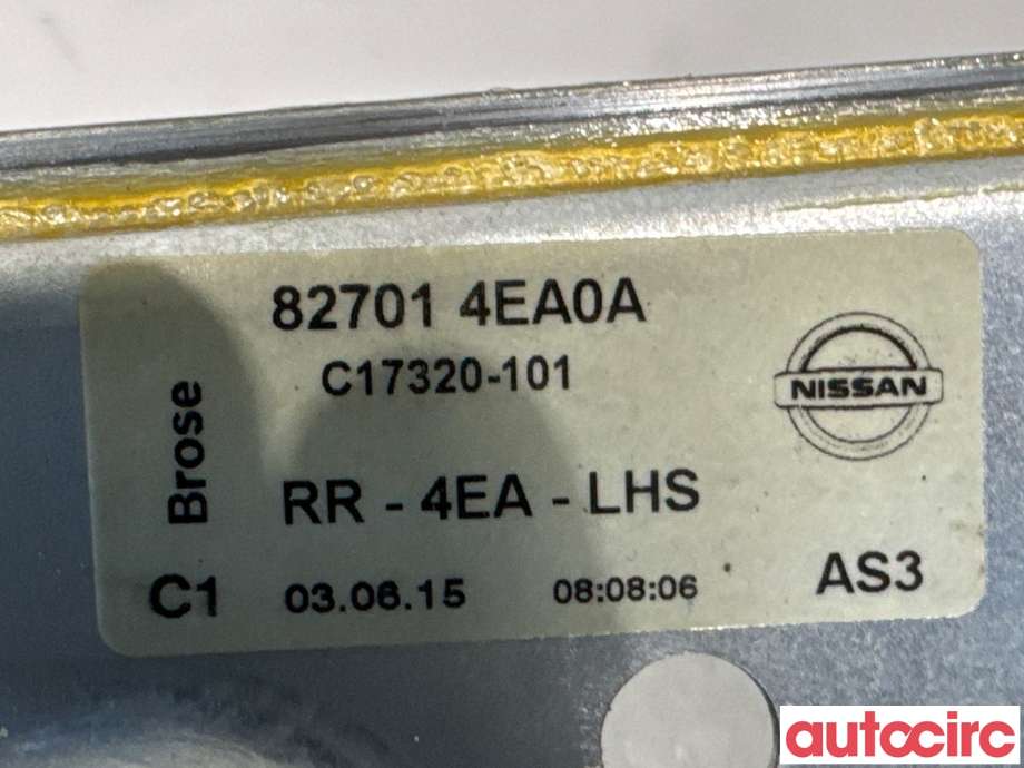 Ruteheis venstre bak til Nissan Qashqai 2014-2021 (Type II)  (NISSAN|827014EA0A|C17690-100)