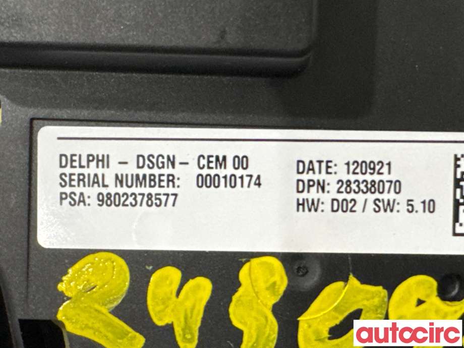 Bryter diverse til Peugeot 508 2011-2014 (Type I, Fase 1)  (PEUGEOT|98023785ZD|28338070|9802378577)