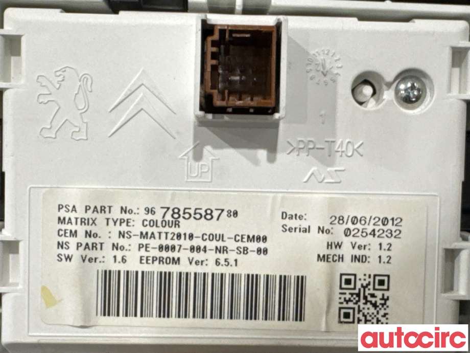 Instrumentpanel til Peugeot 508 2011-2014 (Type I, Fase 1) (PEUGEOT|9674477280||9822726080)