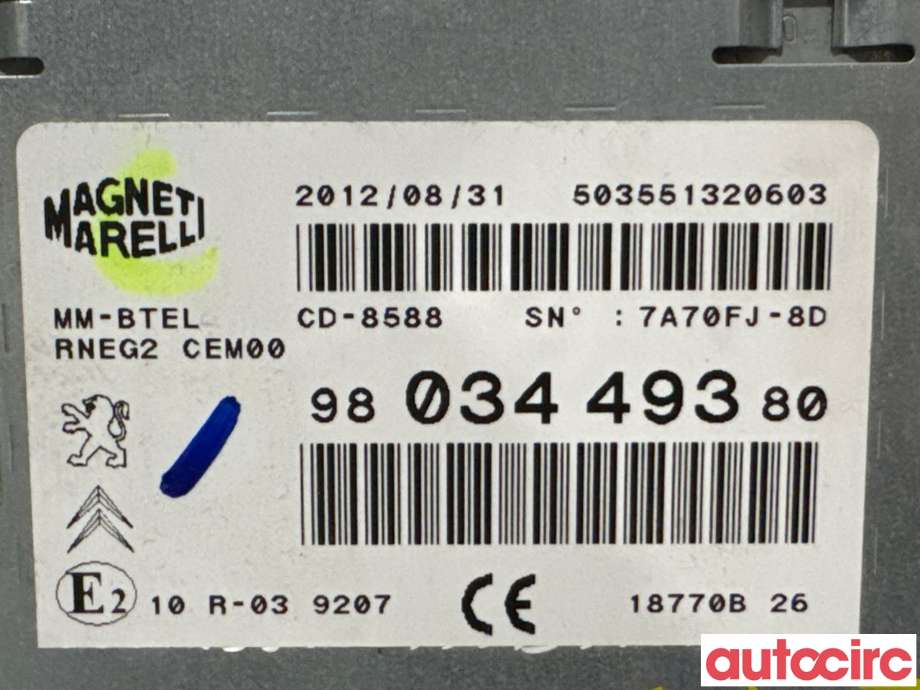 Bilstereo navigasjon til Peugeot 508 2011-2014 (Type I, Fase 1)  (PEUGEOT|1609839680||9803449380)