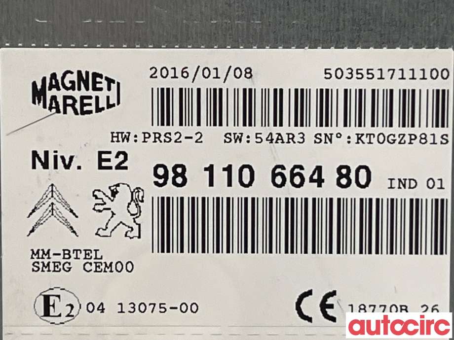 Bilstereo til Peugeot 2008 2013-2019 (Type I)  (PEUGEOT|1613489280|9811066480)