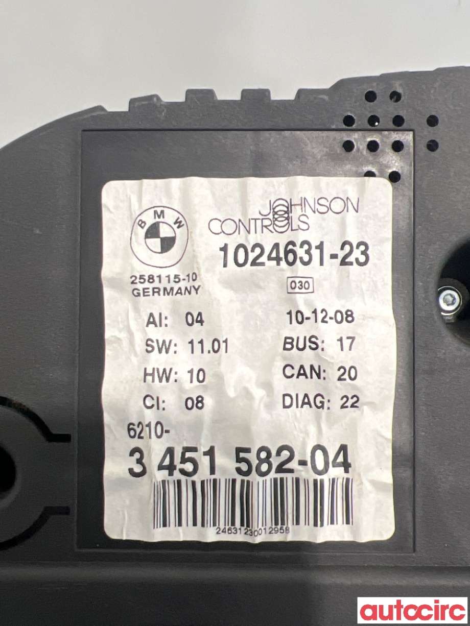 Instrumentpanel til BMW X3 2007-2010 (Fase 2) (E83) (E83) (BMW|62103451582|1024631-23|6210-3451582-04)