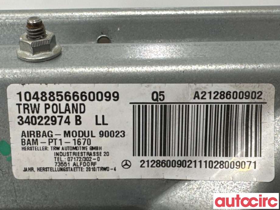 Airbag kne til Mercedes E-Klasse 2009-2013 (Fase 1) (W212) (W212) (MERCEDES|A2128600902|34022974)