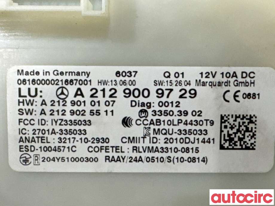 Styreenhet nøkkelfri/keyless til Mercedes GLE 2015-2018 (Fase 2) (W166) (W166) (MERCEDES|A2129009729|33503902)