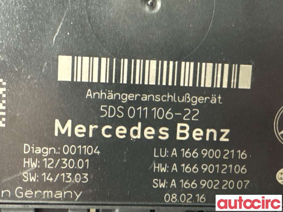 Styreenhet hengerfeste til Mercedes GLE 2015-2018 (Fase 2) (W166) (W166) (MERCEDES|A1669002116|5DS011106-22|A1669008019)